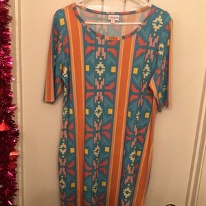 LuLaRoe XL Julia Dress——-Aztec——